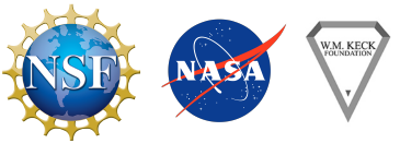 Funding and support logos including NSF, NASA, and the W. M. Keck Foundation